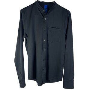 Kit & Ace Men Band Collar Performance Button Up Shirt Size XS Color Black